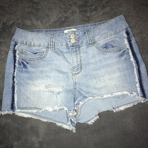 High waisted jean shorts